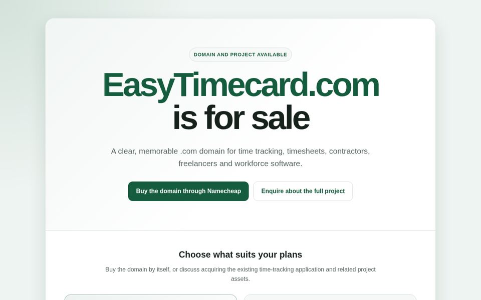 Easy Time Card site